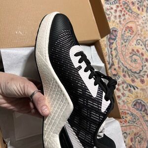 Women's Black and White Athletic Running Shoes
